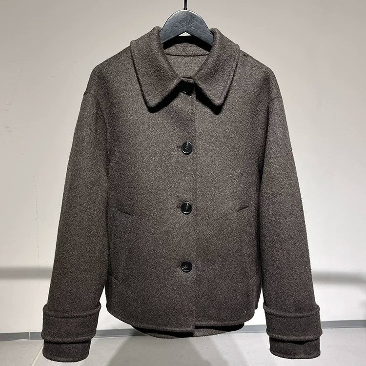 Women Woolen Jacket 2026 Winter Short Coat Female Outerwear Fashion Lady Loose Elegant Casual Streetwear