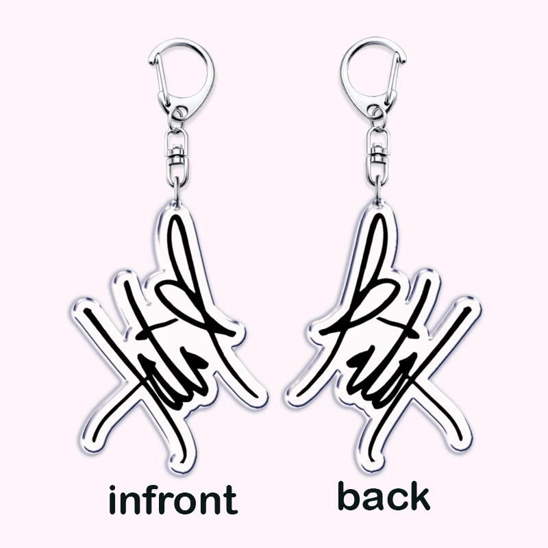 Popular Singer Keychains for Women Accessories Greedy T8 Think Later 2 Hands So Close To What Song Keyring Fans Friends Gifts