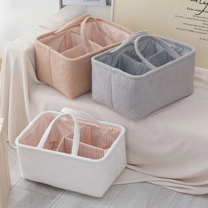 Diaper Caddy Organizer Nursery Storage Basket for Diapers and Wipes Newborn Changing Table Essentials Diaper Tote Bag for Car