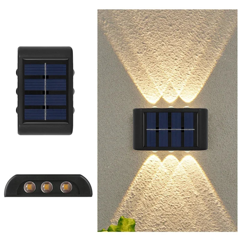 Solar LED Light, Outdoor Waterproof Wall Lamp, Dusk to Dawn Fence Lighting for Garden Courtyard Porch Walkway Camping Decor