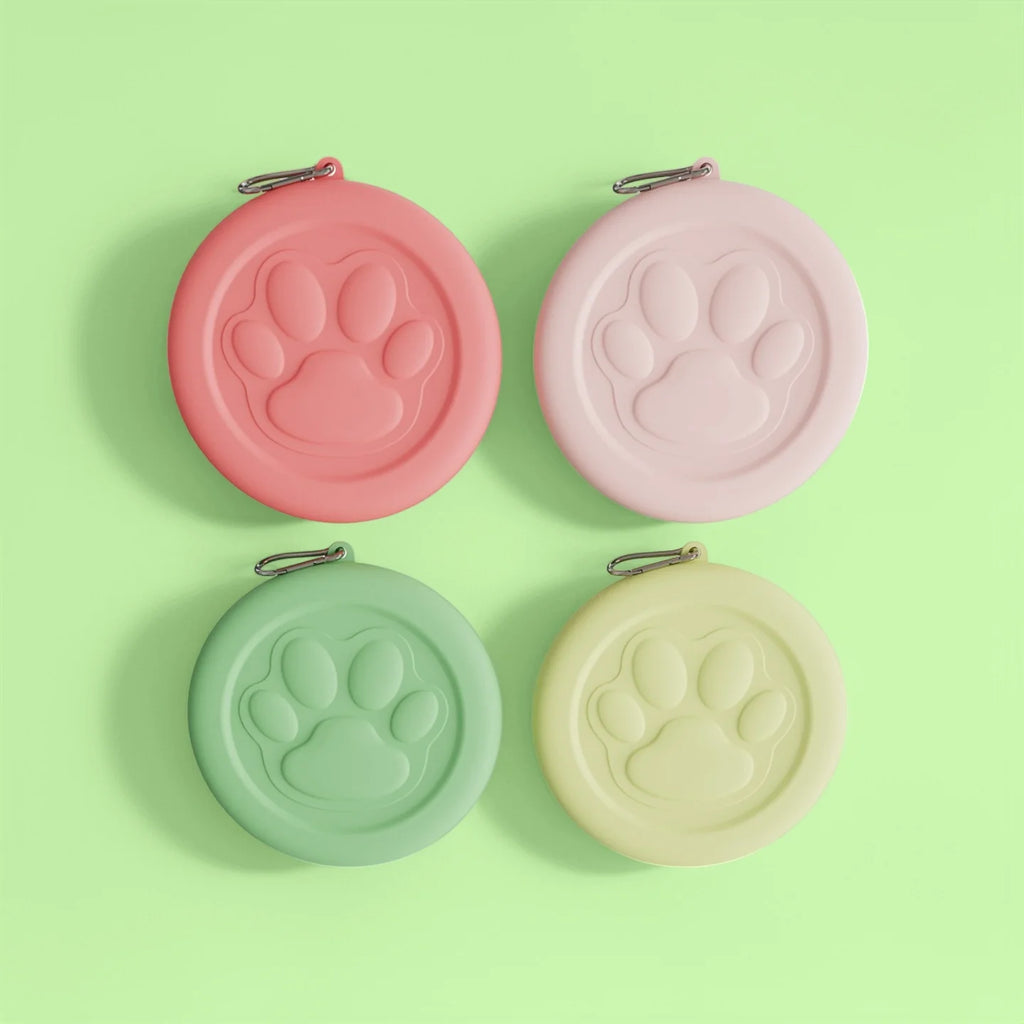 2-in-1 Portable Pet Travel Bowl with Treat Storage, Outdoor Dog Food Water Dish for Hiking Camping Walking