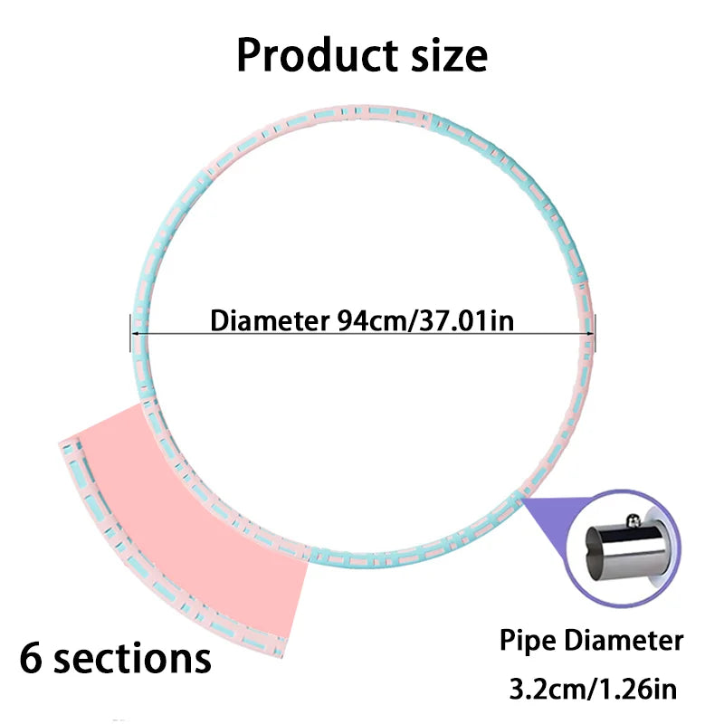 Detachable Sports Hoop, Adults Exercise, Easy Adjustable Weight,  Workout, Home Gym, Yoga Training, Fitness Equipment