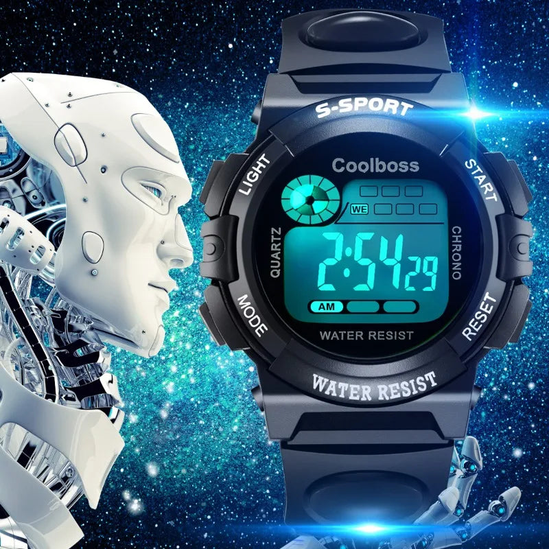 Multifunctional Digital Watch For Kids Boys Girls 30M Waterproof Sport LED Electronic Wristwatch Fashion Luminous Children Watch
