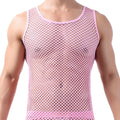 Fashion Tank Tops For Men Hollow Out Undershirt Mesh Breathable Sleeveless Vest