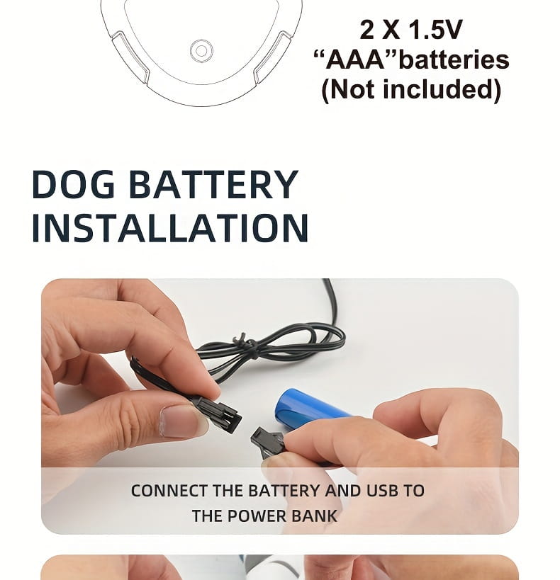 blue cylindrical aaa rechargeable battery connected to a power bank via usb cable for remote control robotic dog toy power supply