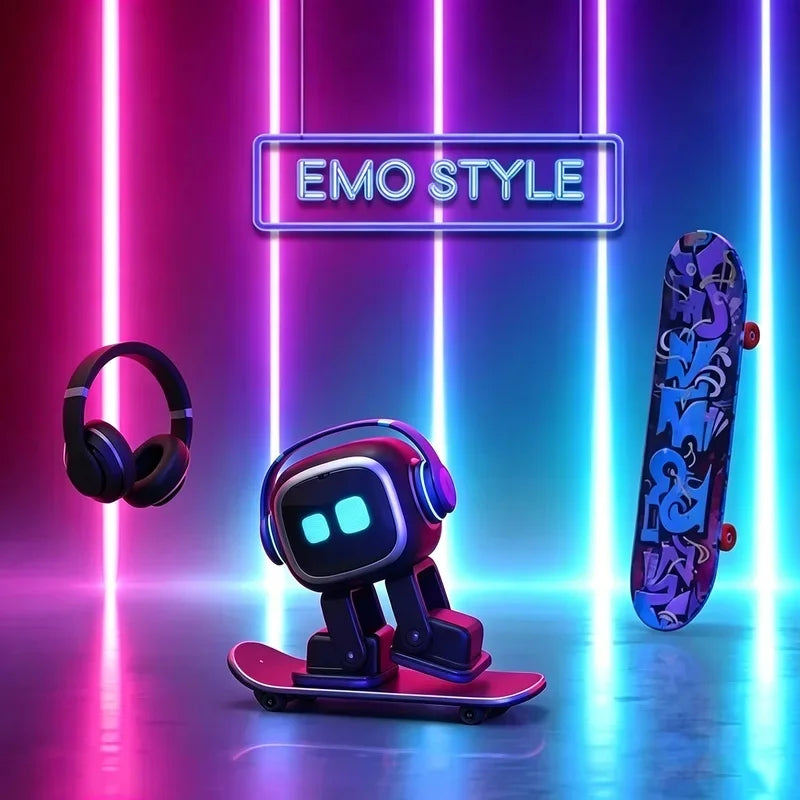 Smart Interactive Desktop Robot Toy with LED Dynamic Expressions, Touch Control, Dance Music & Charging Dock, USB Rechargeable