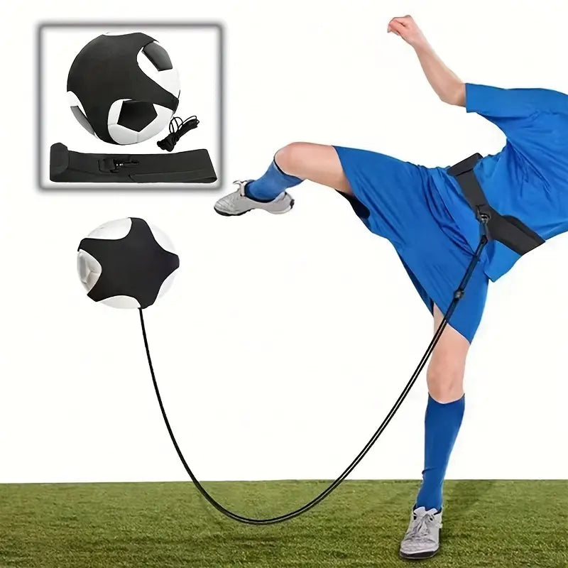 Ceinture d’entraînement pour le football, en solo, pour la maîtrise du ballon, comprenant une sangle noire pour l’entraînement aux frappes.