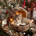 Animal Christmas Ornaments 2D Flat Acrylic Seasonal Decoration Hangable Holiday Decorations For Xmas Tree Hanging Pendant Decor