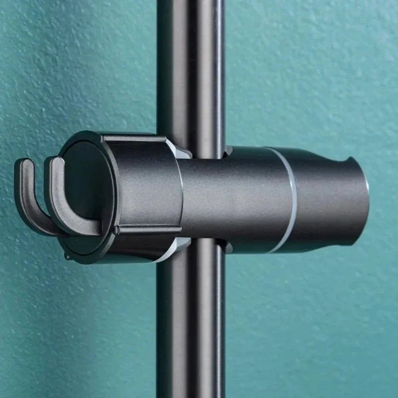 Bathroom Shower Head Holder Adjustable ABS Slide Bracket with Rotating Hook for Sliding Rail Bar Mounting Accessories