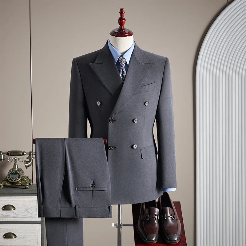 Wedding suits Mens Double Breasted Business Suit High End Boutique 3 Piece Wedding Suit Autumn Winter New Arrival Formal Attire