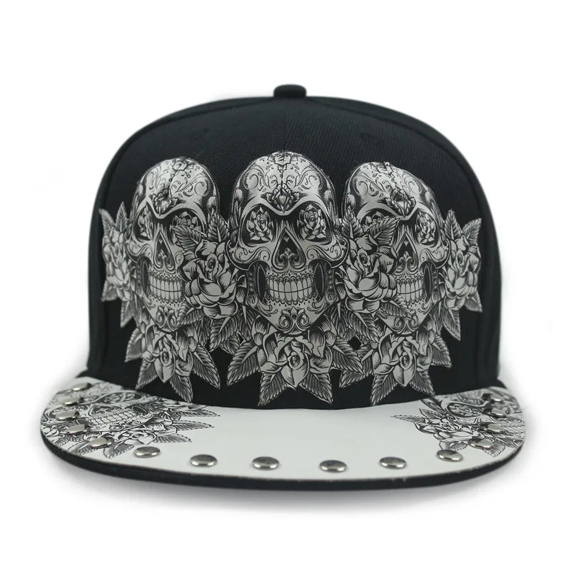 Men Hats Hip Hop Snapback Fancy Rivet Baseball Caps Street Dance Trendy Men's and Women's Flat Hat