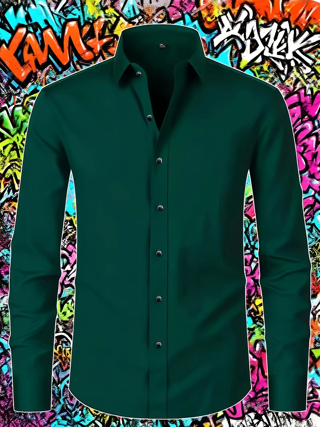 Men'S Elegant Long Sleeve Button- Shirt - Casual Polyester Fabric, Soft And Stretchy Fabric, Perfect for Outdoor Business Occasi