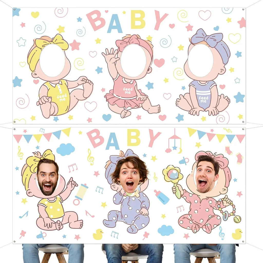 Baby Shower Games Backdrop Feed Me Baby Shower Game Party Background Who is The Babys Daddy Games Banner Funny Bridal Party