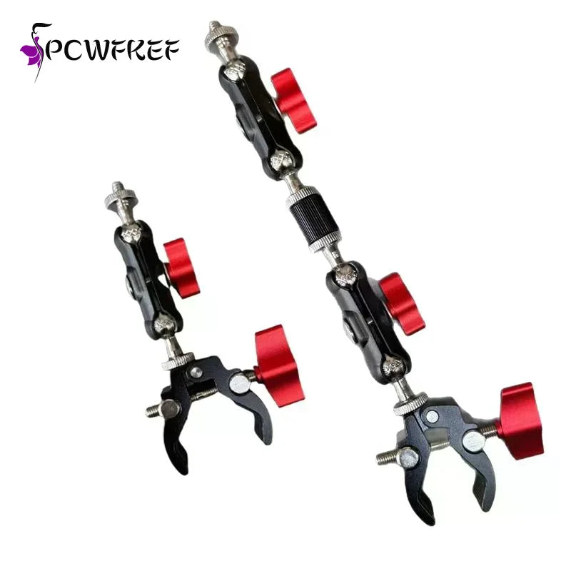 1Set Photography Accessories Camera Metal Super Clamp With Double Ball Head Magic Arm For  Monitor Light Mic Phone Mount