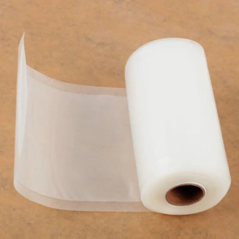 Eine Rolle klarer, transparenter Kunststoff-Vakuumversiegelungsbeutel für die Lebensmittelaufbewahrung, Schutzfolie, 20×1500 cm, mit leicht glänzender Oberfläche zur Verwendung bei der Lebensmittel-Vakuumversiegelung
