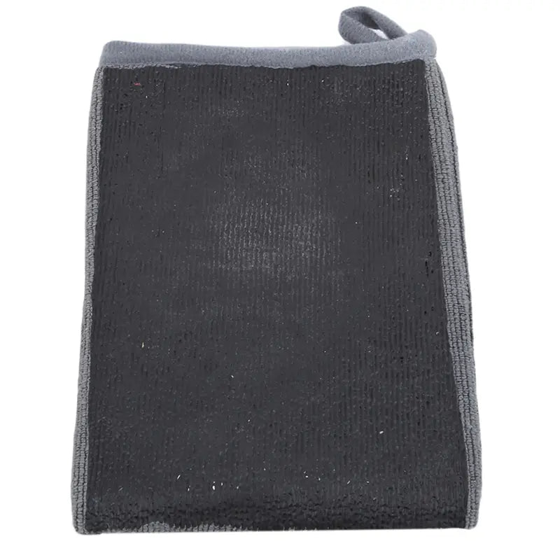 Esponja de baño de doble cara negra y gris con asa con bucle, diseñada para la toalla auto de detallado automotriz Magic Clay Cloth.