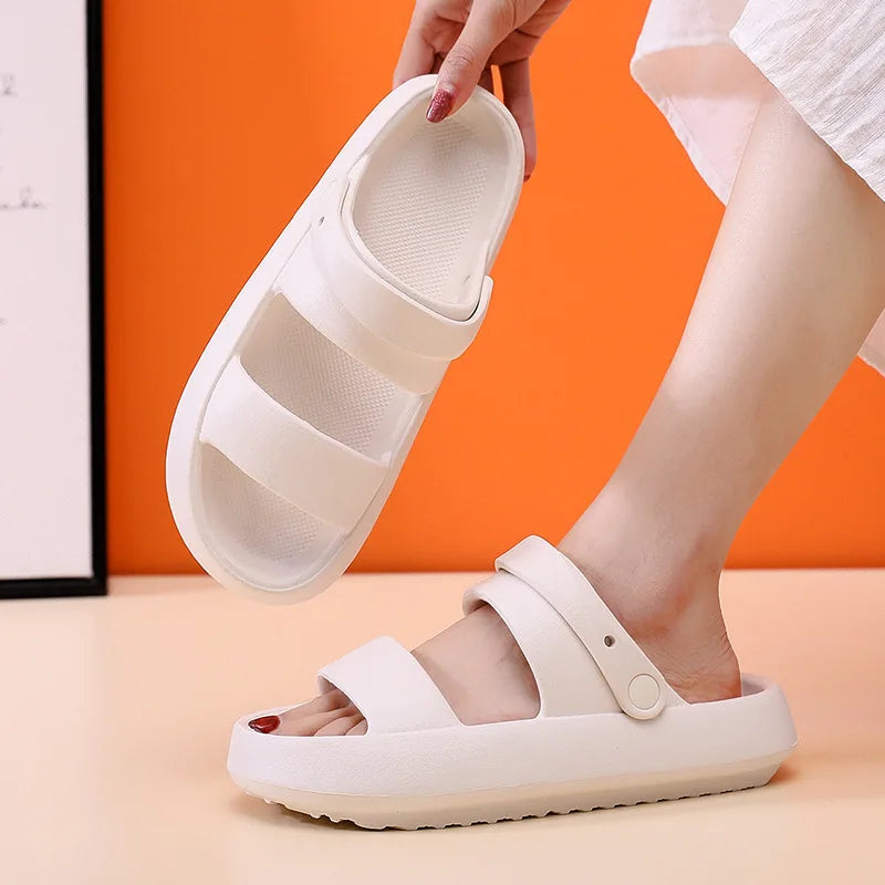 New Slippers Casual Breathable comfortable Sandals for Women Home Slippers With Snaps Non-slip Platform Beach Shoes Fashion