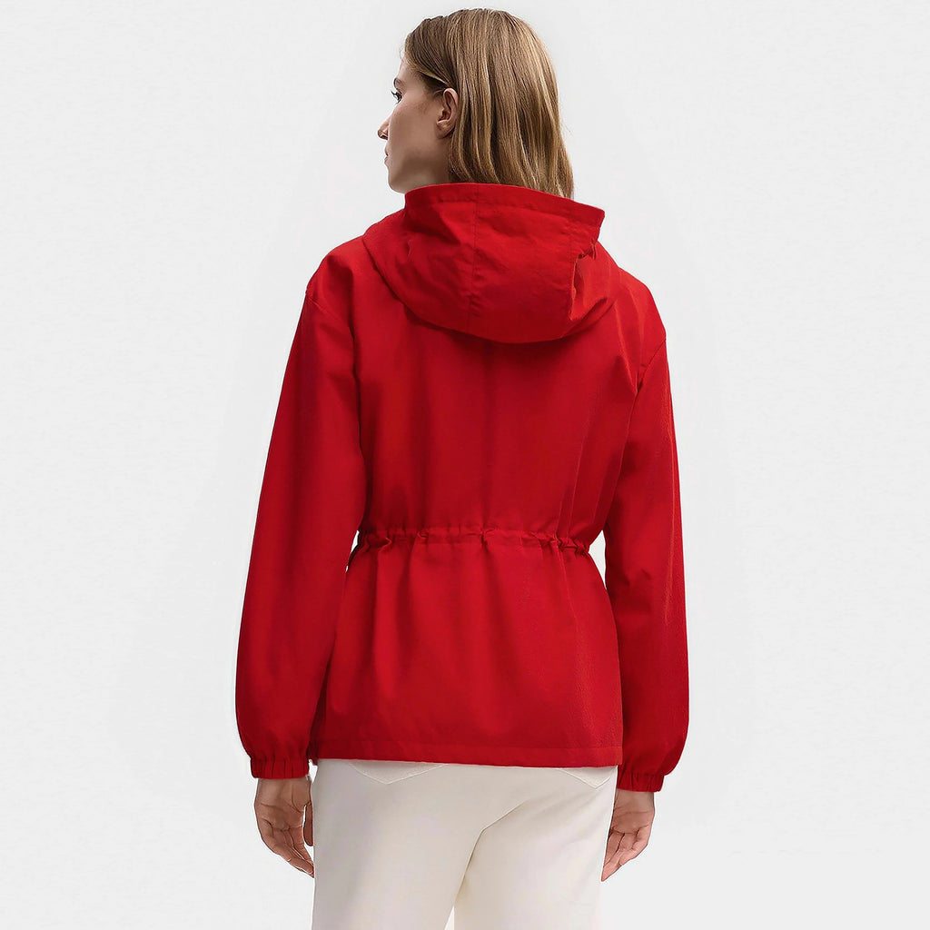 CHCH Women's Jacket Fashion Spring Autumn Outdoor Windproof Ladies Stormtrooper Jacket Drawstring Waist Design Female Thin Coat