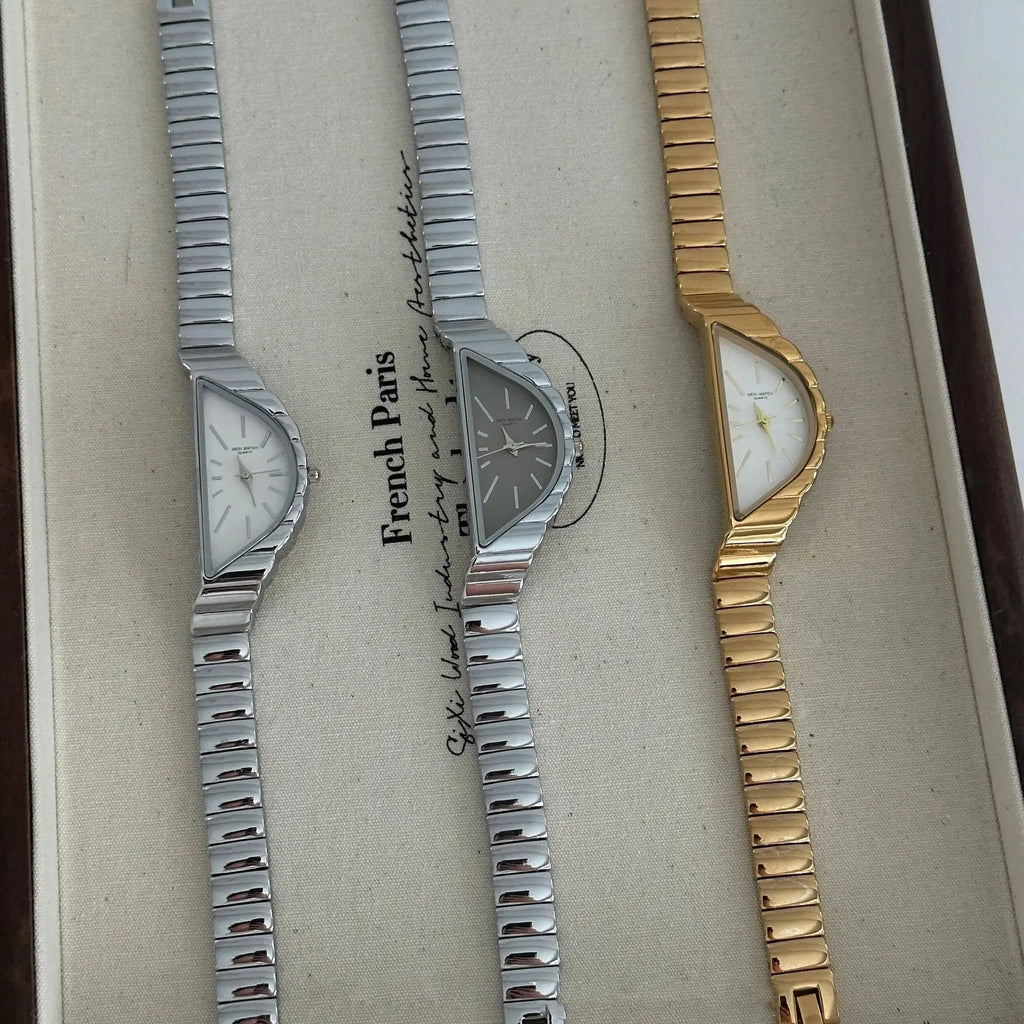 GEDI Vintage Irregular Triangle Woman Watches Fashion Luxury Waterproof Quartz Women's Wristwatch Perfect for Dress Outfits