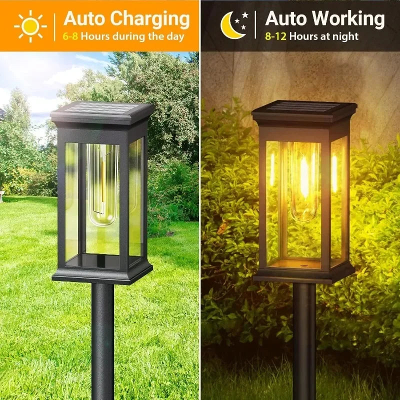 Waterproof Bright Solar Pathway Lights Energy Efficient LED Landscape Lamps for Yard Garden Walkway Driveway Night Illumination