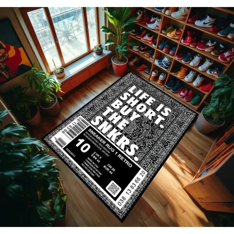 Sneaker Rug Bedroom Decor Carpets Leisure Area Carpet Sofa Soft Floor Mat Bedside Non-slip Rugs Doormat Birthday Gift for Him