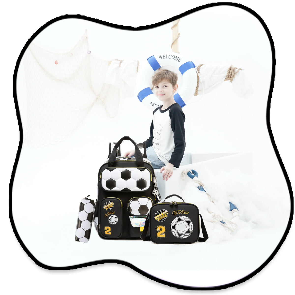 Kids School Backpacks for Boys Backpack with Lunch Bag for Elmentary Students Kids Travel Bookbag for Boys Age 6-12