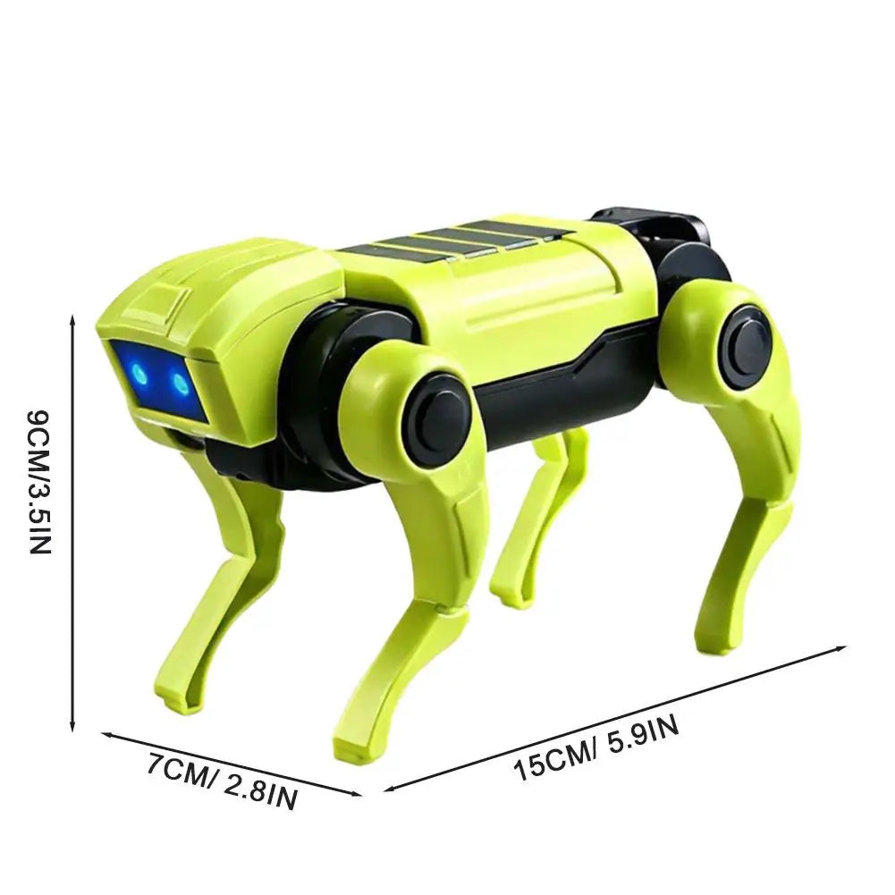 Mechanical Walking Robotic Dog Toy Interactive Electronic Pet With LED Blue Eyes DIY Bionic Limbs Smart Sci-Fi Robot Toy For Kid