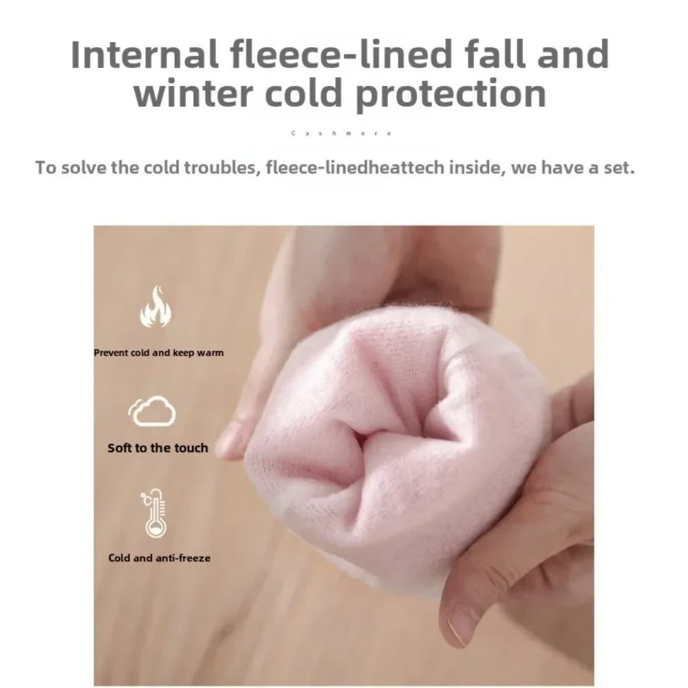 A soft pale pink fleece-lined thermal waterproof cleaning glove with panda cuffs designed for fall and winter cold protection.