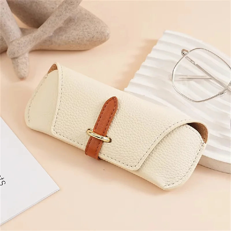 Leather Reading Glasses Bags Woman Men Portable Protective Travel Sunglasses Case Fashion Eyewear Protector