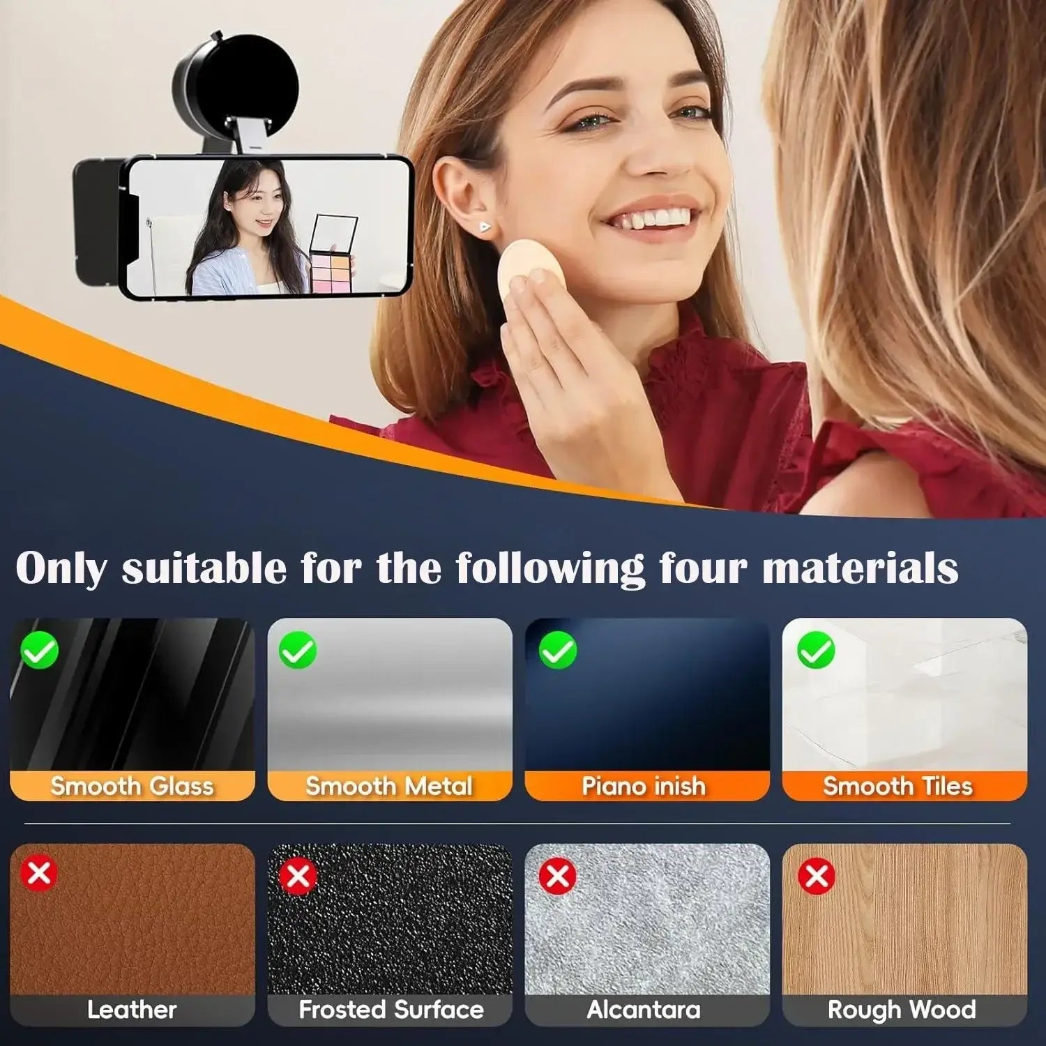 Un support de téléphone magnétique noir et élégant, doté d’une attache circulaire, conçu pour une utilisation avec les téléphones portables sur des surfaces lisses en verre ou en métal.