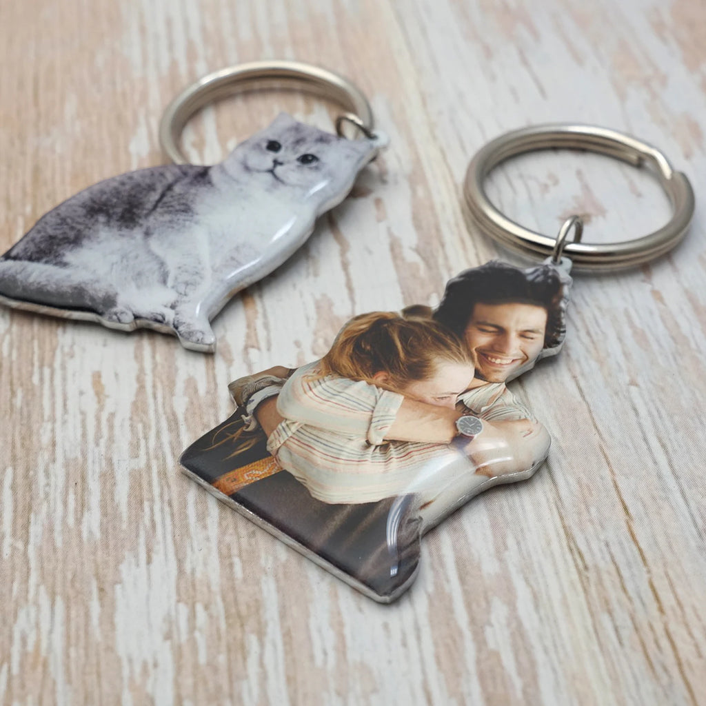 Custom Keychain Personalized Photo Keychain Pet Picture Keyring Pet Photo Keychain Customized Photo Jewelry Dog Memorial Gift