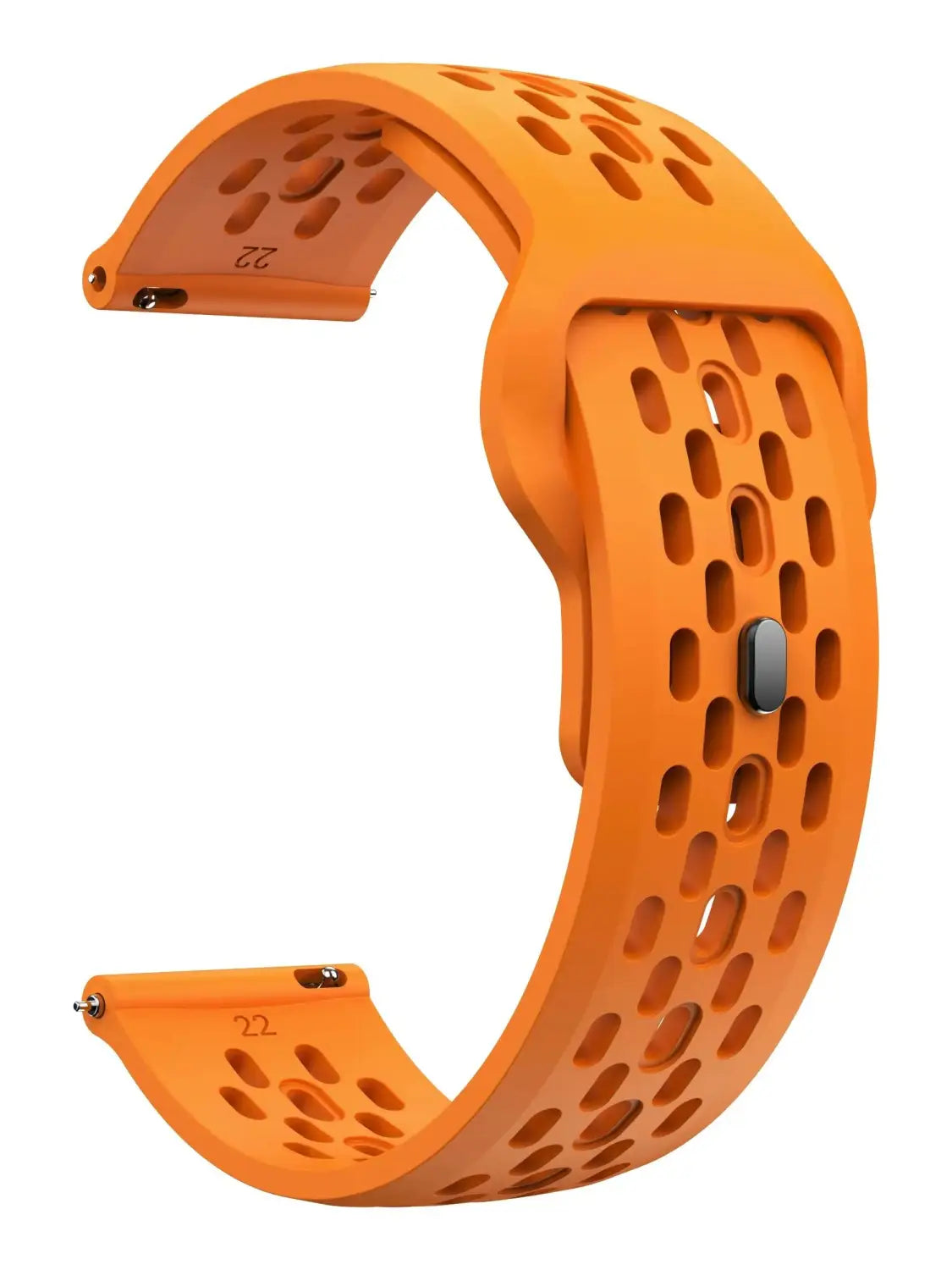 correa deportiva de silicona naranja brillante para el cmf watch pro 2 con diseño perforado y hebilla metálica