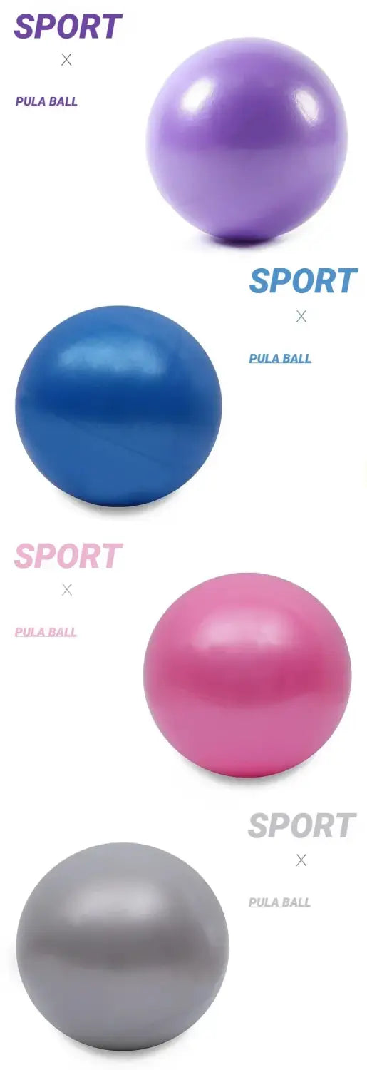 Balles de yoga d’exercice de 25 cm violet, bleu, rose et gris, pour la gymnastique, le fitness et le pilates, finition lisse et brillante pour l’équilibre et le renforcement du tronc lors d’entraînements en salle en intérieur