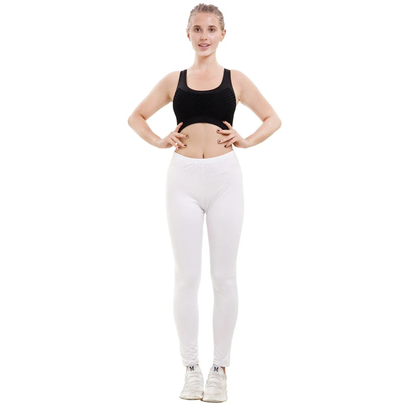 Comfortable Pants Leggings Women Spring And Autumn High Waist Fashion Pants Solid Color Stretchy Slim Trousers