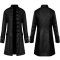 Men Gothic Steampunk Long Coat Vintage Uniform Jacket Medieval Pirate Costume Halloween Party Cosplay Retro Trench Overcoat