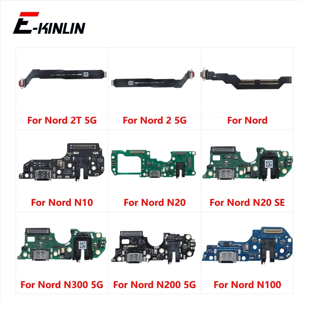 USB Charging Port Dock Plug Connector Charger Board Flex Cable Parts For OnePlus Nord 2 2T N10 N20 SE N100 N200 N300 5G