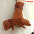 1 Pair Suede Gloves For Women Winter Velvet Gloves Elegant Touch Screen Gloves Riding Driving Keep Warm Outdoor Christmas Gift