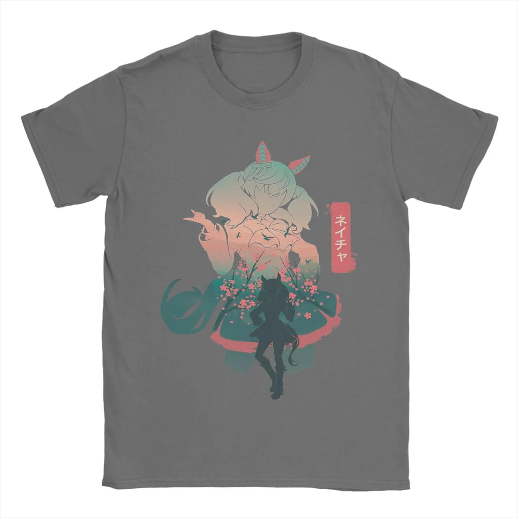 Men's T-Shirts Nice Nature Uma Musume Anime Novelty 100% Cotton Tee Shirt Short Sleeve  T Shirt Crew Neck Tops New Arrival