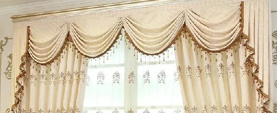 European Embroidery Cloth Curtains for Living Room Bedroom Flower King Luxury High Shading Modern Window Valance