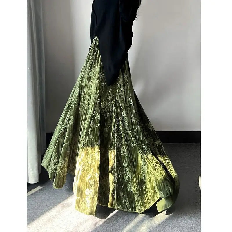 Skirts Women Mid Length Skirt A Line Slim Fit Pleated High Waist Sexy Elegant Splice Y2k Streetwear Work Regular 2026 Spring