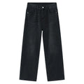 Men Classic Straight Leg Casual Jeans Male Brand Wide Leg Black Denim Pants Simple Vintage Outside High Street Denim Trousers