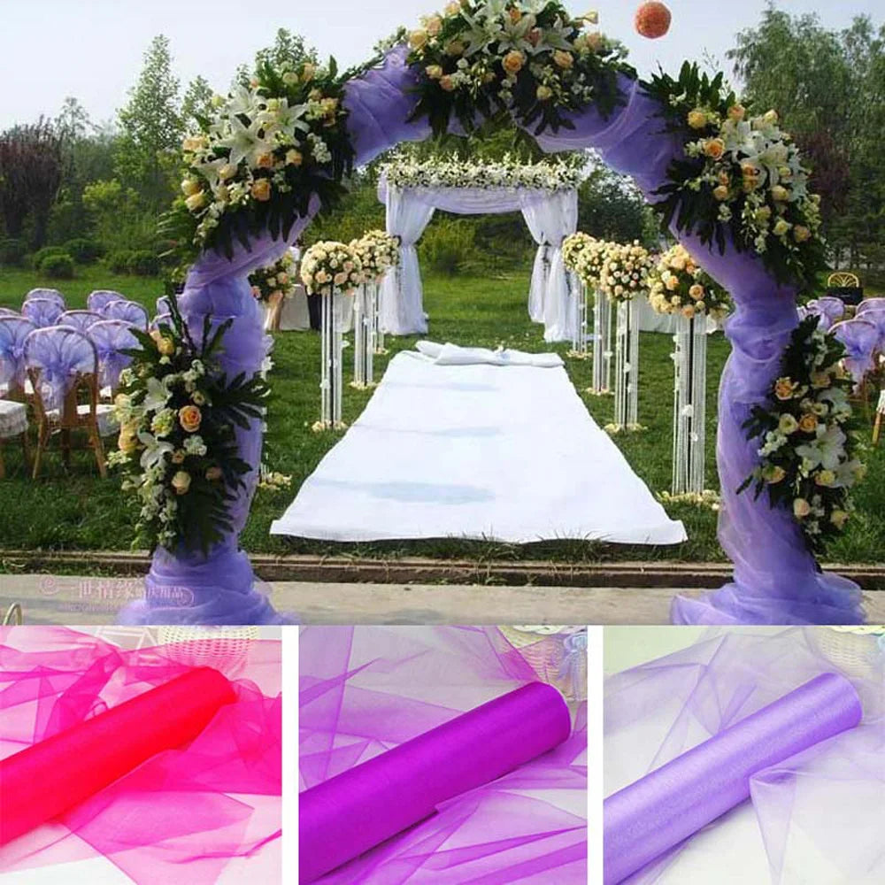 Wedding Christmas Party Favor 70CM Width Organza Fabric Pink Blue White For Baby Girl Boy Baptism Valentines DIY Gift Decor
