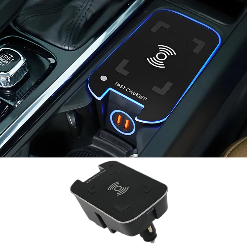 For Volvo XC90 XC60 V60 S90 S60 V90 Car Wireless Charging 15W Fast Wirele Charger Accessories Trim Automotive Electronics