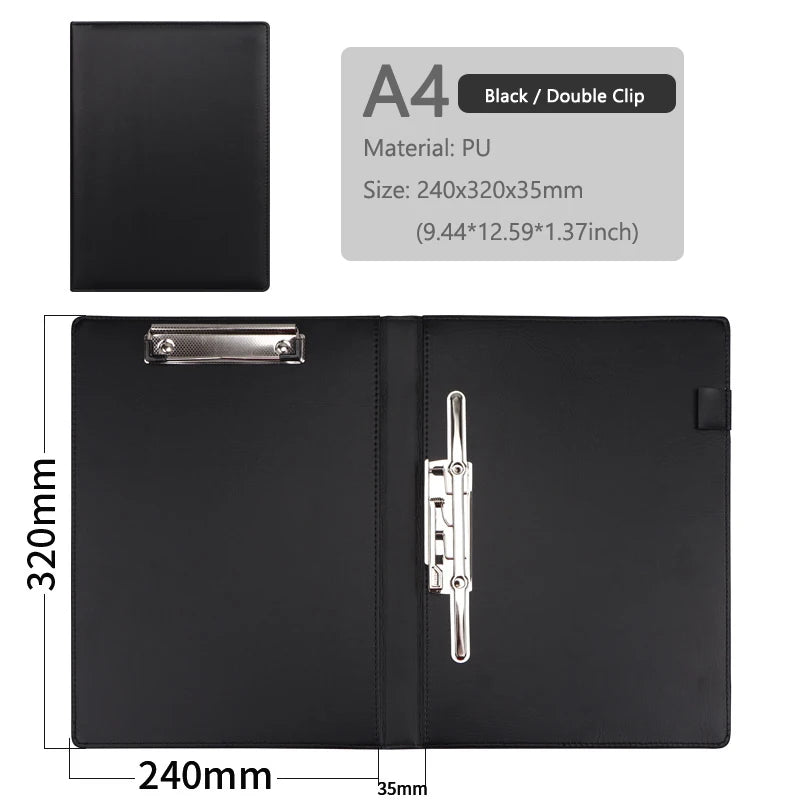 University A4 Leather Executive Portfolio Folder women Business  for Document Holder Clipboard Desk organizer Office Accessories