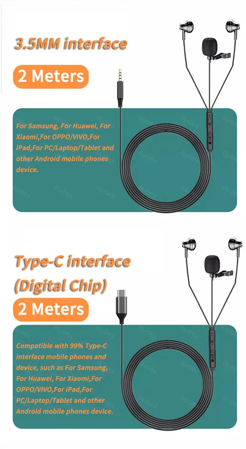 Écouteurs filaires noirs avec puce numérique, microphone intégré et commandes en ligne, compatibles avec l’interface 3,5 mm aux pour la diffusion en direct et les appareils audio numériques.