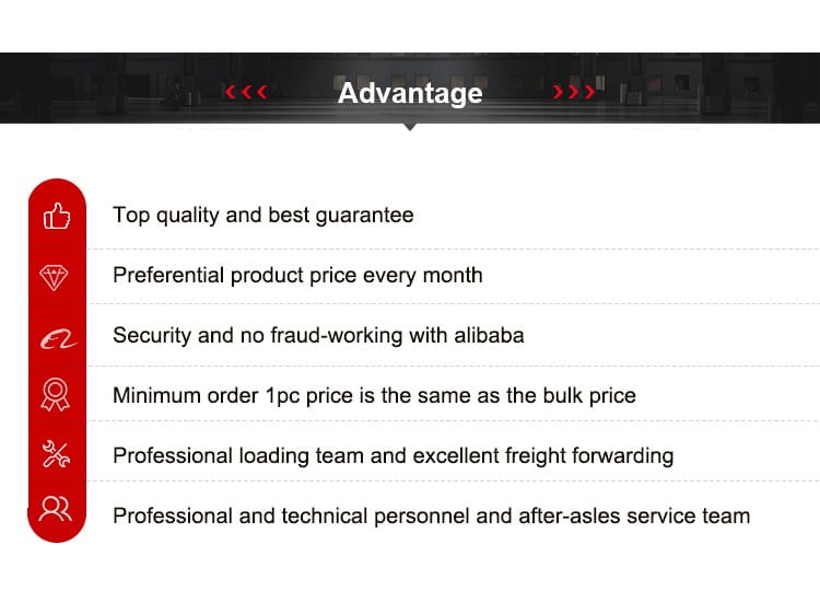 Advantage banner with red icons and white text on a dark background highlighting the commercial 2-tier dumbbell rack product features.