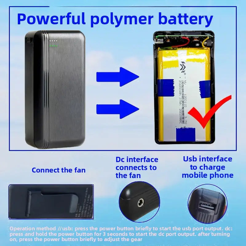 12V 19V 24V 36V Air-conditioned Suit Power Bank for Cooling Workwear Air Conditioned Clothing and Fan Clothes Accessories