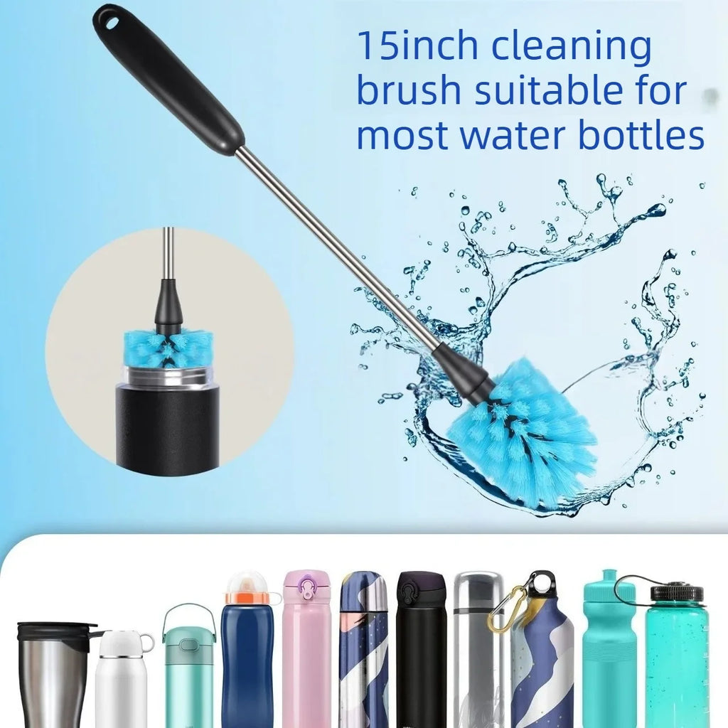 Kitchen glass bottle cleaning brush, milk bottle teacup scrubber, electricity-free cleaning tool, long-handled cup brush