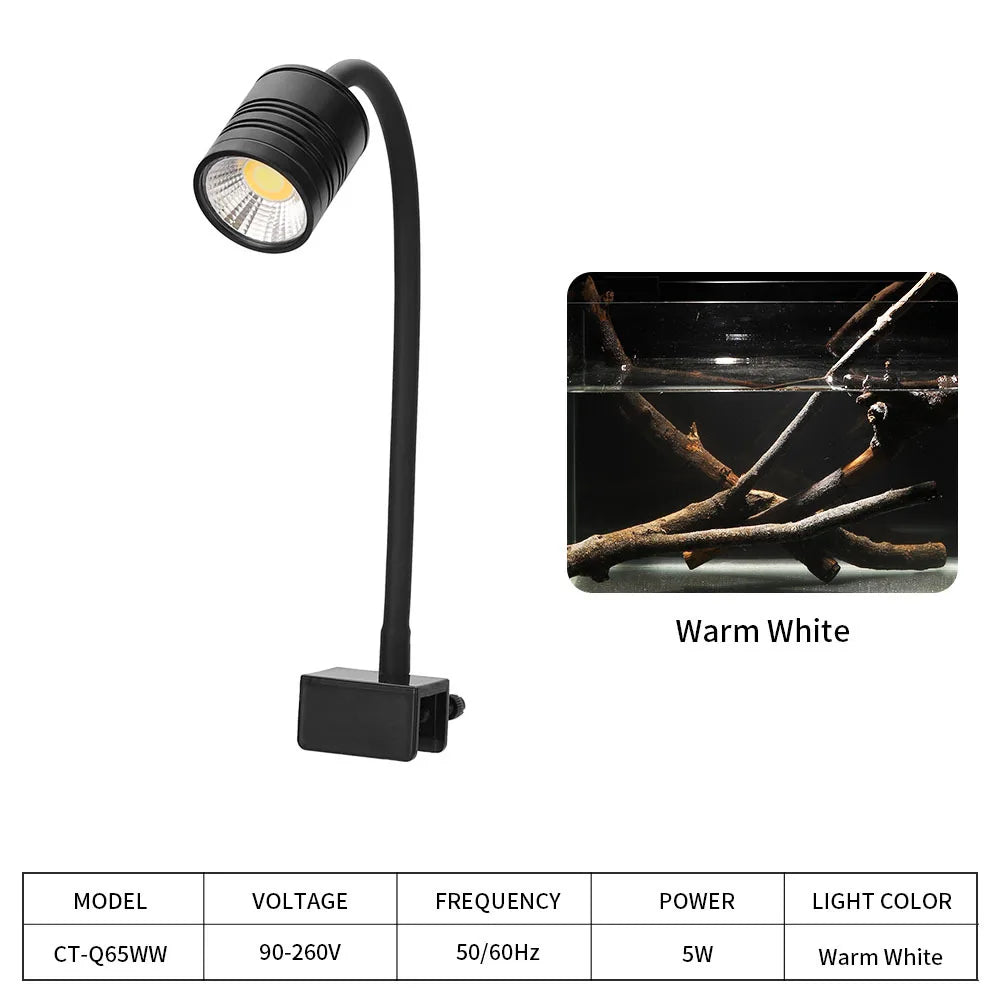 LED Spotlight Fish Tank Decorative Aquatic Lamp Aquarium Ornamental Fish Tank Clamped Downlight Rain Forest Tank