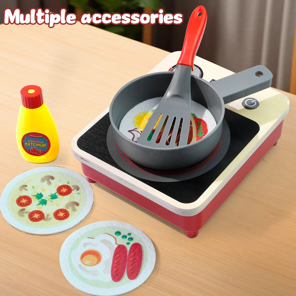 Kitchen Role-Playing Toy Stove with Lights Christmas Halloween Thanksgiving Easter Gift Induction Cooker Simulation